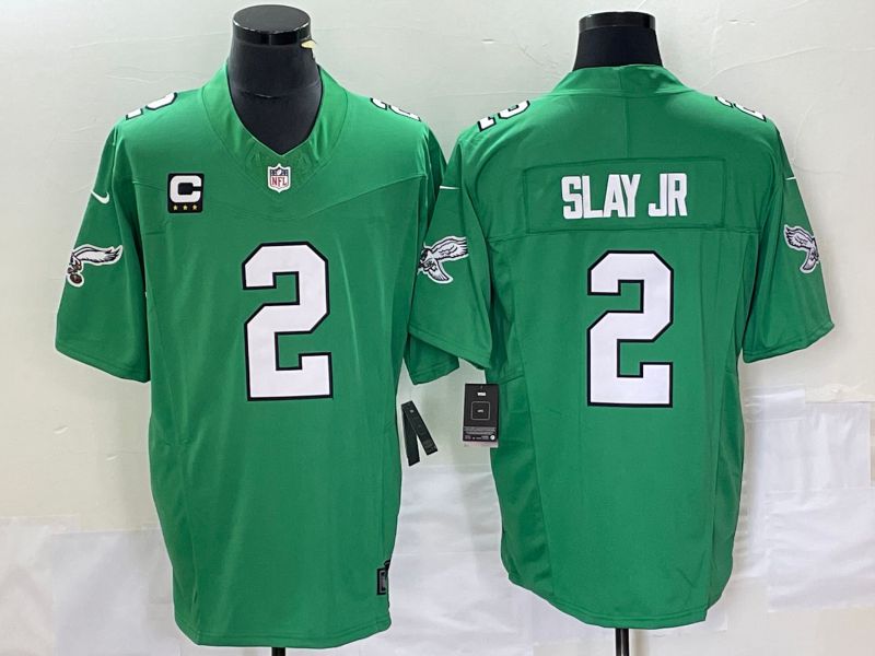 Men Philadelphia Eagles 2 Slay jr Green Nike Throwback Vapor Limited NFL Jerseys